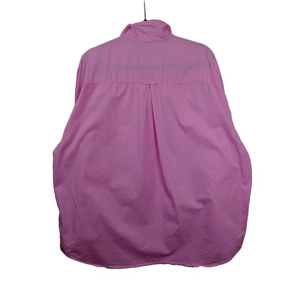 Old Navy The Boyfriend Shirt Women's Large Pink Long Sleeve Button Up Preppy - Picture 13 of 13